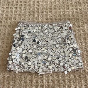 Zara Silver Sequin Mini Skirt